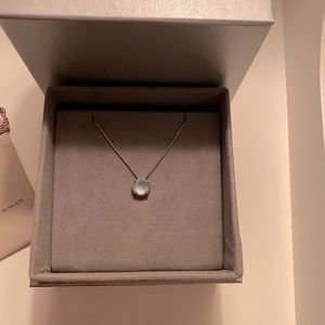 David Yurman 925 and blue topaz chatelaine pendant